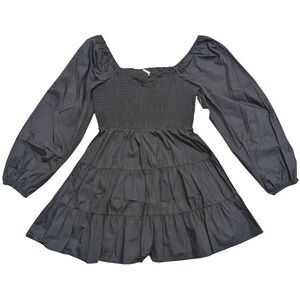Altar'd State M Medium Ruffled Tiered Long Sleeve Little Black Dress LBD NWT